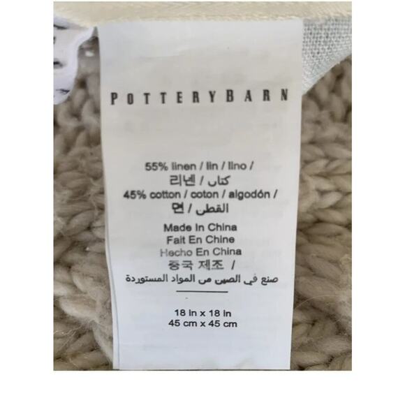 Pottery Barn Pillow Cover MARLENA 18"x18" EXOTIC BIRDS FLOWERS Floral Linen Bld - Picture 5 of 5